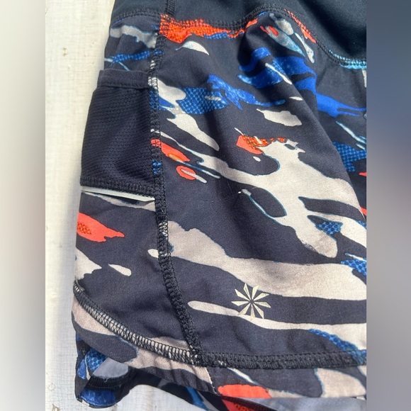 Athleta Ready Set Go Running Shorts Navy Blue, Orange Sz Small - Picture 2 of 7
